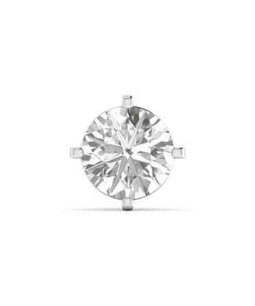 Sterling Silver Claw-Set Round Cut Iced Stud Earpiece