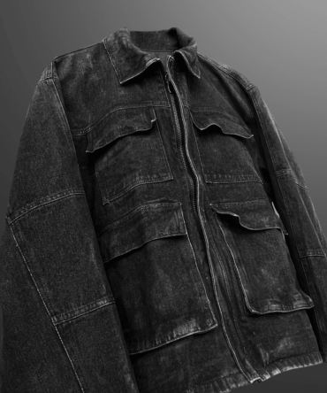 Charcoal Black Denim Jacket - Exclusive