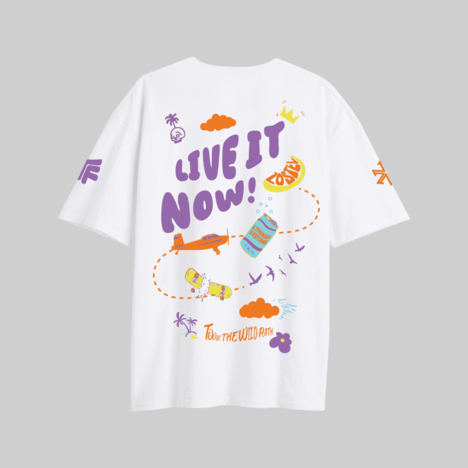 Zostel Live It Now Oversized T-shirt White