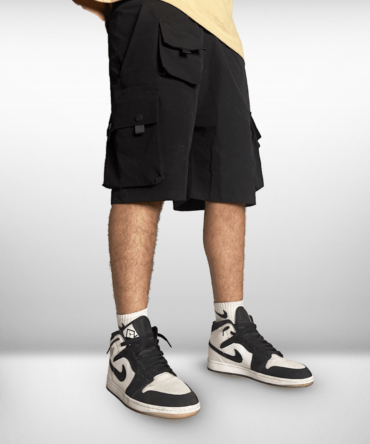 Black Basic Utility Shorts