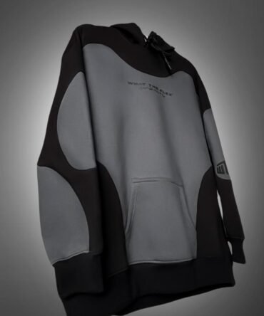 Shadow Grey Panel Oversized Hoodie
