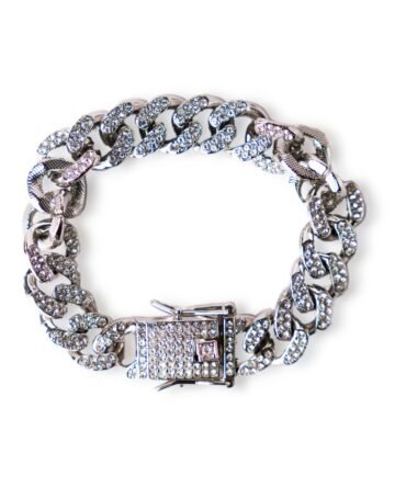 12mm Miami iced Cuban Bracelet 14k white gold